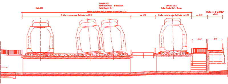 Neubau Fußgängerunterführung (FU) Birkhahnweg Strecke 6132, km 158,528, Längsschnitt (Zeichnung: DB AG)